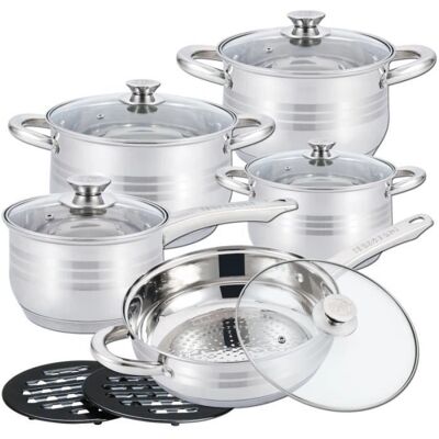 Juego de utensilios de cocina de acero inoxidable Herzberg - 12 piezas Juego de utensilios de cocina de acero inoxidable Herzberg - 12 piezas