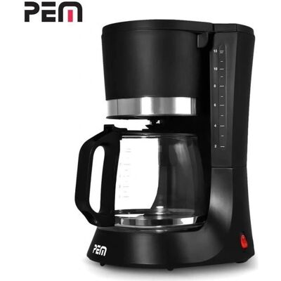 Pem CM-171 Cafetière - 1,2L - Noir/Inox - Publicité Pem CM-171 Cafetière - 1,2L - Noir/Inox - Publicité