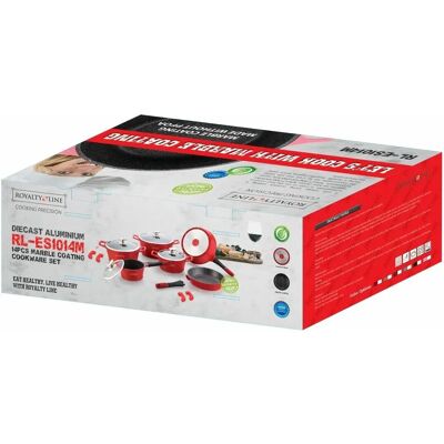 RoyaltyLine Utensilios de Cocina ES2014M Negro Rojo 14 Piezas - Juego de Ollas RoyaltyLine Utensilios de Cocina ES2014M Negro Rojo 14 Piezas - Juego de Ollas