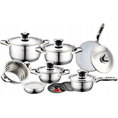 Royalty Line - RL16B - Acier inox - 16 pièces - Ensemble de cuisson - Publicité Royalty Line - RL16B - Acier inox - 16 pièces - Ensemble de cuisson - Publicité