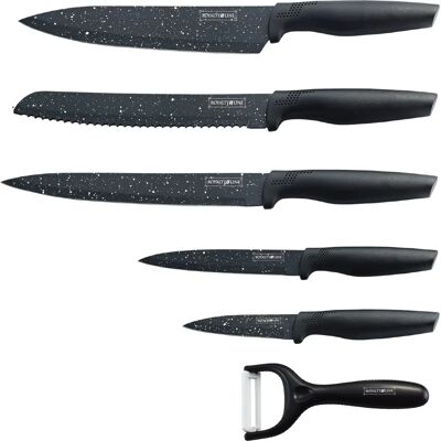 RoyaltyLine RL-MB5 Set di Coltelli - Rivestimento antiaderente, 5 pezzi, Nero RoyaltyLine RL-MB5 Set di Coltelli - Rivestimento antiaderente, 5 pezzi, Nero