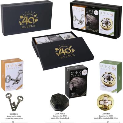 Hanayama 40. Jubiläums Puzzle-Set - Metall Gehirnspiele Hanayama 40. Jubiläums Puzzle-Set - Metall Gehirnspiele