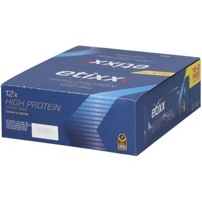 Barra de proteína alta en proteínas cookie & cream - Nutrición Deportiva Etixx Barra de proteína alta en proteínas cookie & cream - Nutrición Deportiva Etixx