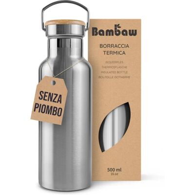 Garrafa de água isolada em aço inoxidável Bambaw - 500ml Garrafa de água isolada em aço inoxidável Bambaw - 500ml