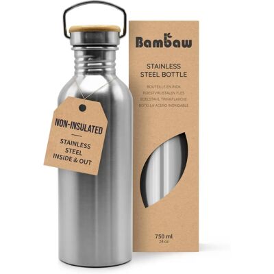 Bambaw Garrafa de água de aço inoxidável - Ecológica - 750ml - Garrafa de água Bambaw Garrafa de água de aço inoxidável - Ecológica - 750ml - Garrafa de água