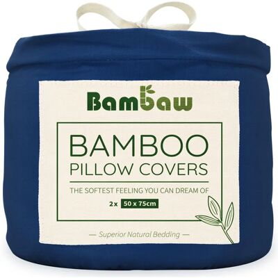 Fronha de seda vegana Bambaw - Navy - 2 peças Fronha de seda vegana Bambaw - Navy - 2 peças