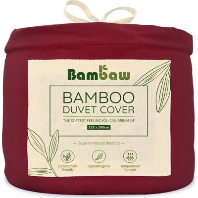 Funda de edredão em rayon de bambu Borgonha 135x200 Funda de edredão em rayon de bambu Borgonha 135x200
