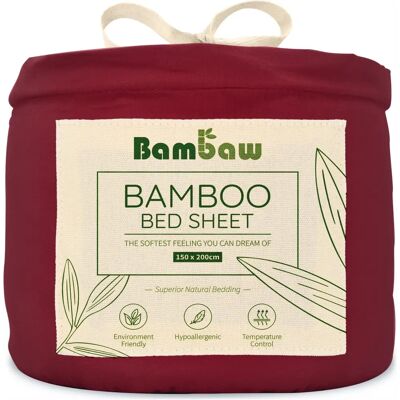Lençol de berço com elástico de bambu - Borgonha - Protetor de colchão Lençol de berço com elástico de bambu - Borgonha - Protetor de colchão