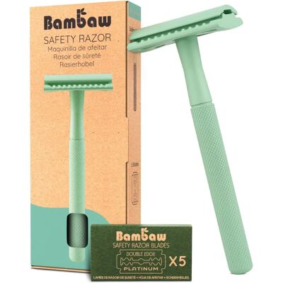 Bambaw Navalhado de Segurança de Metal Verde Menta - Navalhado de Segurança Bambaw Navalhado de Segurança de Metal Verde Menta - Navalhado de Segurança