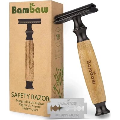 Barbeador de Segurança Bambaw Escuro - Clássico, Ecológico, Reutilizável Barbeador de Segurança Bambaw Escuro - Clássico, Ecológico, Reutilizável