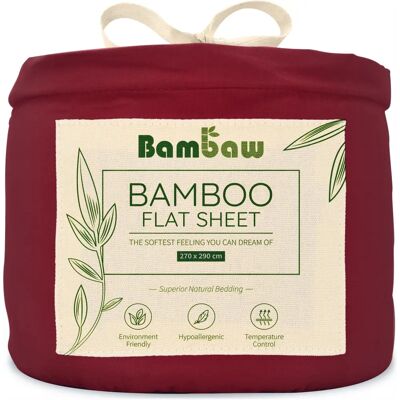 Lençol de bambu Bambaw - Borgonha - Leve e macio Lençol de bambu Bambaw - Borgonha - Leve e macio