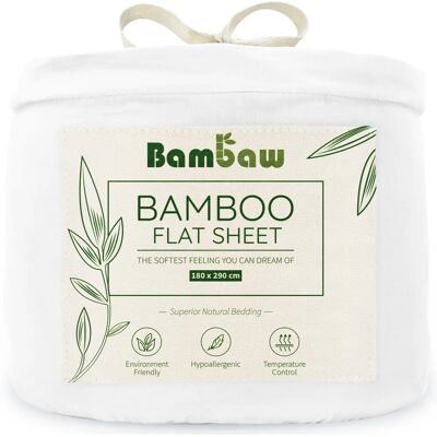 Lençol de bambu Bambaw - 180x290 - Branco Lençol de bambu Bambaw - 180x290 - Branco