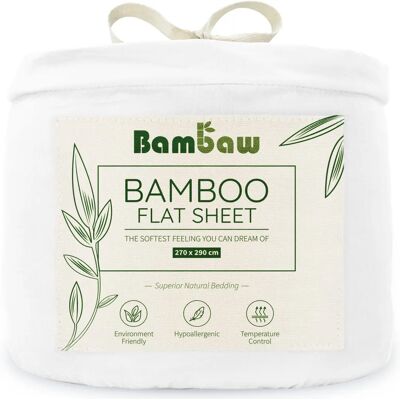 Lençol de bambu - Branco - 270x290 - Roupa de cama Lençol de bambu - Branco - 270x290 - Roupa de cama