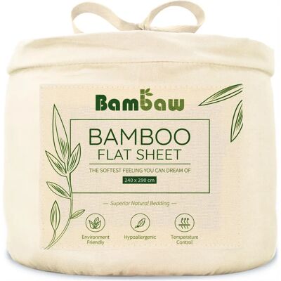 Sábana de bambú Bambaw - Marfil - 240x290 - Ropa de cama Sábana de bambú Bambaw - Marfil - 240x290 - Ropa de cama
