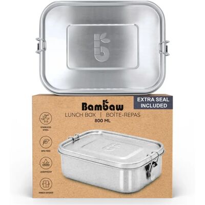 Bambaw - Lunchbox - 800ml - Stal nierdzewna - BPA free Bambaw - Lunchbox - 800ml - Stal nierdzewna - BPA free