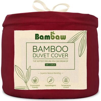 Funda de edredão em bambu 155x220 - Borgonha - Bambaw Funda de edredão em bambu 155x220 - Borgonha - Bambaw