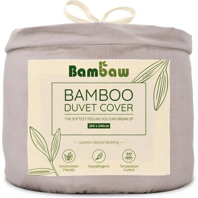 Funda de edredão em bambu - 260x240 Cinza Funda de edredão em bambu - 260x240 Cinza
