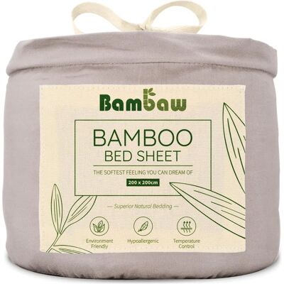 Lençol com elástico em bambu - Cinza - Protetor de colchão Lençol com elástico em bambu - Cinza - Protetor de colchão