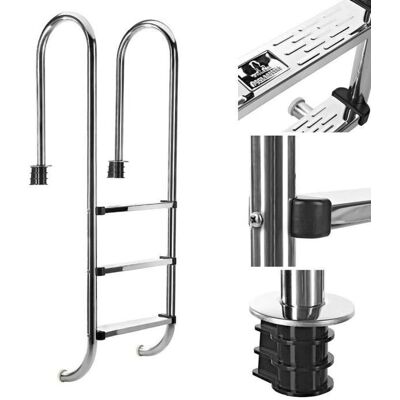 BC-ELEC PL003 Escalera de piscina en acero inoxidable - Gris BC-ELEC PL003 Escalera de piscina en acero inoxidable - Gris