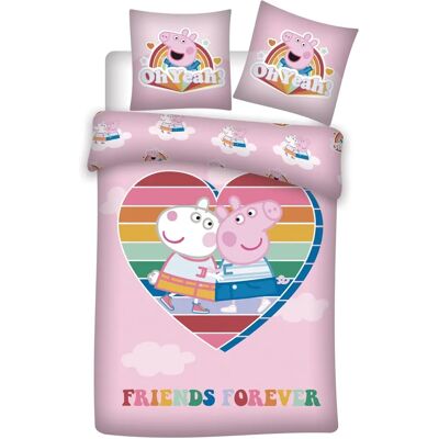 Roze Peppa Pig Beddengoed Set - 140x200 cm Deken & Kussenhoes Roze Peppa Pig Beddengoed Set - 140x200 cm Deken & Kussenhoes