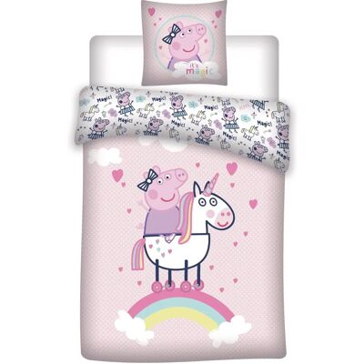 Peppa Pig Katoenen Dekbedovertrek Eenhoorn Peppa Pig Katoenen Dekbedovertrek Eenhoorn