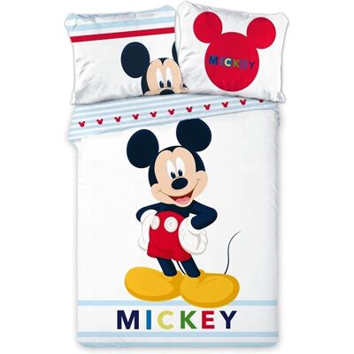 Housse de couette Disney Mickey Mouse Smile - Simple - 140 x 200 cm - Coton Biologique - Publicité Housse de couette Disney Mickey Mouse Smile - Simple - 140 x 200 cm - Coton Biologique - Publicité