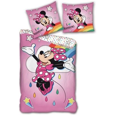 Disney Minnie Mouse Regenbogen Mikrofaser Bettbezug - 140x200 cm Disney Minnie Mouse Regenbogen Mikrofaser Bettbezug - 140x200 cm