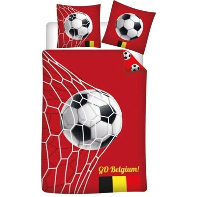 Belgischer Baumwoll-Bettbezug - Wendbares Fußball- und Flaggenmuster Belgischer Baumwoll-Bettbezug - Wendbares Fußball- und Flaggenmuster