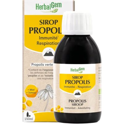 HerbalGem Sirop de Propolis Bio 150ml - Soutient Immunité & Respiration - Publicité HerbalGem Sirop de Propolis Bio 150ml - Soutient Immunité & Respiration - Publicité