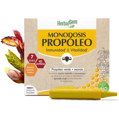 Herbalgem Propolis Monodosis 7x10ml - Unterstützung Immunsystem & Mundgesundheit Herbalgem Propolis Monodosis 7x10ml - Unterstützung Immunsystem & Mundgesundheit