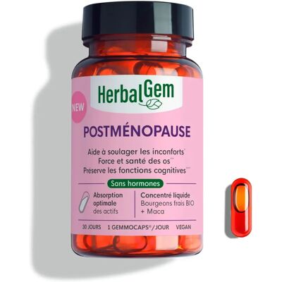 Herbalgem Postménopause Capsules Bio - Soutien osseux et cognitif - Publicité Herbalgem Postménopause Capsules Bio - Soutien osseux et cognitif - Publicité
