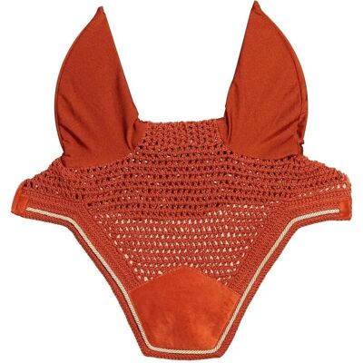 Kentucky Horsewear Capuche Velours Orange - Capuche Anti-mouches - Publicité Kentucky Horsewear Capuche Velours Orange - Capuche Anti-mouches - Publicité