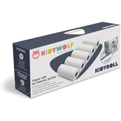 Rouleaux de papier thermique Kidywolf Modèle 418134 - 5 pièces - Publicité Rouleaux de papier thermique Kidywolf Modèle 418134 - 5 pièces - Publicité