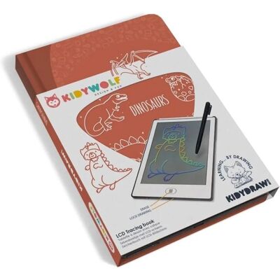 Tablette à dessin Mini Kidywolf - Dinosaure - Écran LCD 8,2 Tablette à dessin Mini Kidywolf - Dinosaure - Écran LCD 8,2