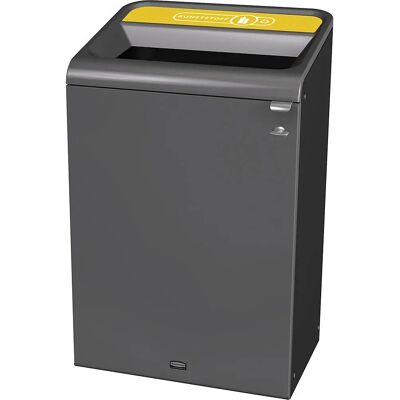 Rubbermaid Configure Abfalleimer - 57L Edelstahl & Gelb Rubbermaid Configure Abfalleimer - 57L Edelstahl & Gelb