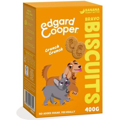 Biscuits pour chiens banane et beurre de cacahuète Edgard et Cooper - 400g Biscuits pour chiens banane et beurre de cacahuète Edgard et Cooper - 400g