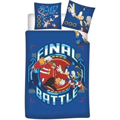 Parure de Lit Réversible Sonic Final Battle Bleu 140x200 - Publicité Parure de Lit Réversible Sonic Final Battle Bleu 140x200 - Publicité