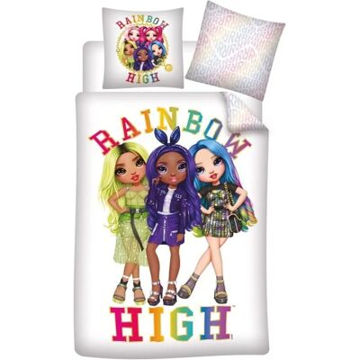 Rainbow High Wit Dekbedovertrek Meisjes 140x200cm - Polyester Rainbow High Wit Dekbedovertrek Meisjes 140x200cm - Polyester