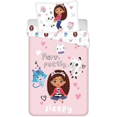 Gabby's Dollhouse Sleepy Polycotton Bettbezug - 140x200 cm - Rózsaszín Gabby's Dollhouse Sleepy Polycotton Bettbezug - 140x200 cm - Rózsaszín