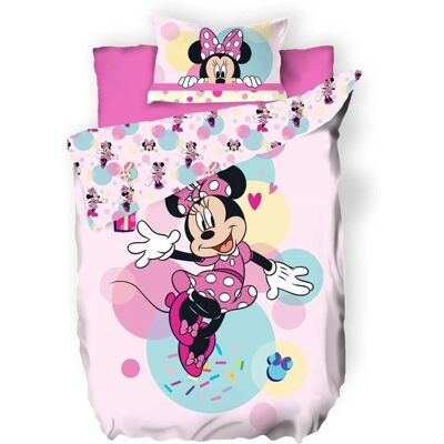 Disney Minnie Mouse Roze Polybatistof - 140x200 cm Disney Minnie Mouse Roze Polybatistof - 140x200 cm