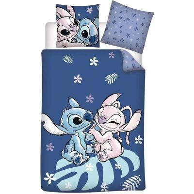 Conjunto de roupa de cama reversível Disney Stitch - Capa de edredão e fronha Conjunto de roupa de cama reversível Disney Stitch - Capa de edredão e fronha