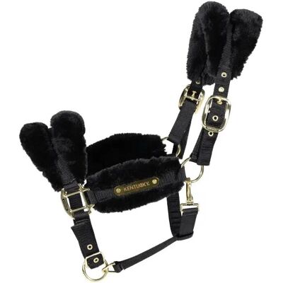 Kentucky Horsewear - Nylonhalfter mit Lammfell Soft Stallhalfter - Verstellbar - Vegan Lammfell - Détails Dorés - Horse halter - Publicité Kentucky Horsewear - Nylonhalfter mit Lammfell Soft Stallhalfter - Verstellbar - Vegan Lammfell - Détails Dorés - Horse halter - Publicité
