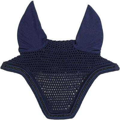 Coiffe Anti-Insectes Navy Kentucky Horsewear avec Chaîne en Métal - Fly Veil Wellington - Publicité Coiffe Anti-Insectes Navy Kentucky Horsewear avec Chaîne en Métal - Fly Veil Wellington - Publicité