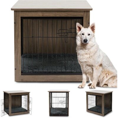Jaula de madera para perros MaxxPet con 2 puertas - Estilo elegante - Mecanismo de bloqueo seguro Jaula de madera para perros MaxxPet con 2 puertas - Estilo elegante - Mecanismo de bloqueo seguro