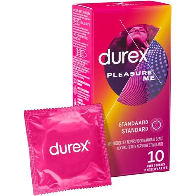 Durex Pleasure Me Kondomit - 10, Ribbet, Stimulerende Durex Pleasure Me Kondomit - 10, Ribbet, Stimulerende