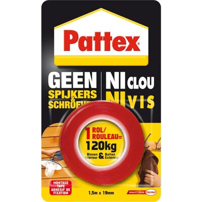Pattex Montageband 1,5 m - Sterke Plakband Pattex Montageband 1,5 m - Sterke Plakband