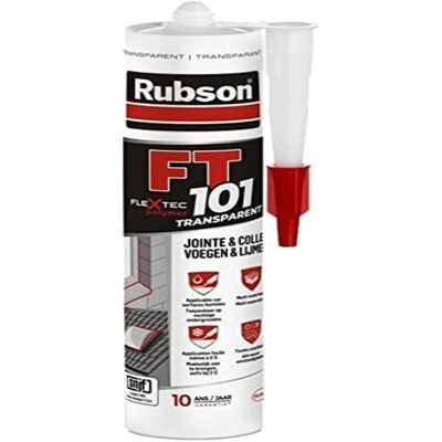 Rubson Ft 101 Mastic - Professionnel 280ml - Transparent - Intérieur/Extérieur - Publicité Rubson Ft 101 Mastic - Professionnel 280ml - Transparent - Intérieur/Extérieur - Publicité