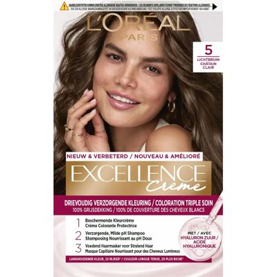L'Oréal Excellence 5 Hellbraun Haarkleuring - Haarfarbe L'Oréal Excellence 5 Hellbraun Haarkleuring - Haarfarbe