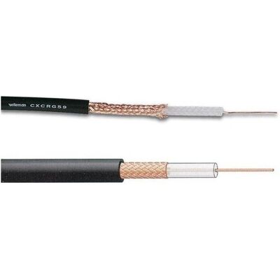 Câble coaxial RG-59 B/U Mil Velleman - 100m - Publicité Câble coaxial RG-59 B/U Mil Velleman - 100m - Publicité