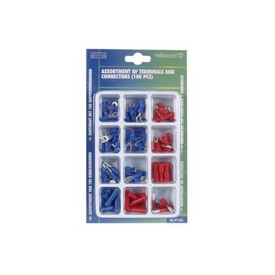 Velleman BL/F100 Connecteurs de câble - 100 pièces, Rouge, Bleu - Publicité Velleman BL/F100 Connecteurs de câble - 100 pièces, Rouge, Bleu - Publicité
